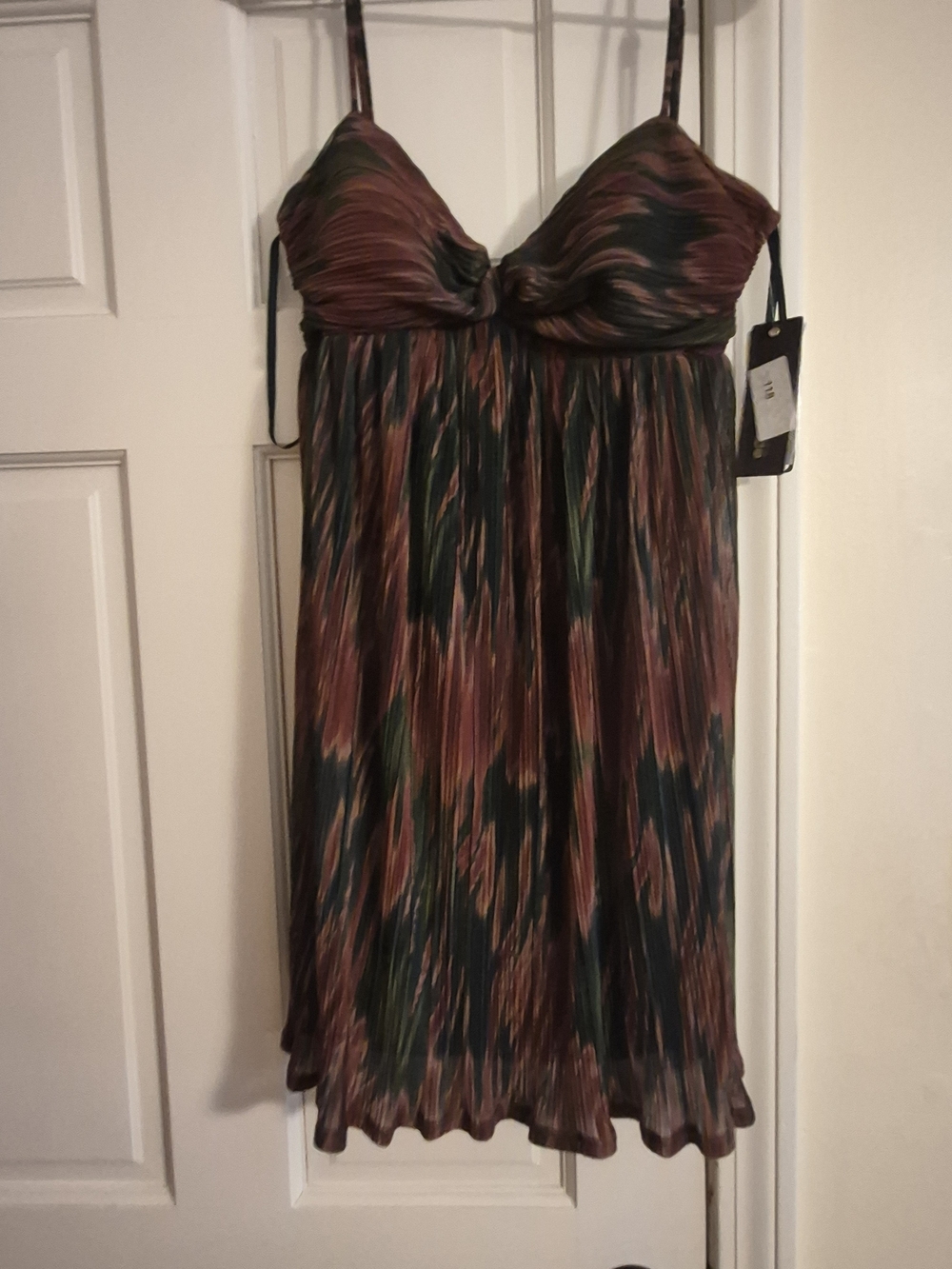 Women's Multicolor Pleated Spaghetti-Strap Dress - Unbranded